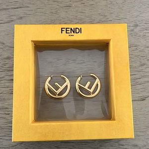 F is Fendi Gold Earrings